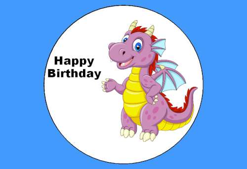 Friendly Dragon Edible Icing Image - Click Image to Close